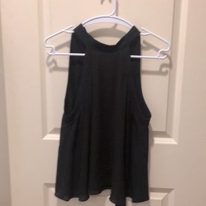 Zara women TRF Collection sleeveless top long ribbon on back lined size M black